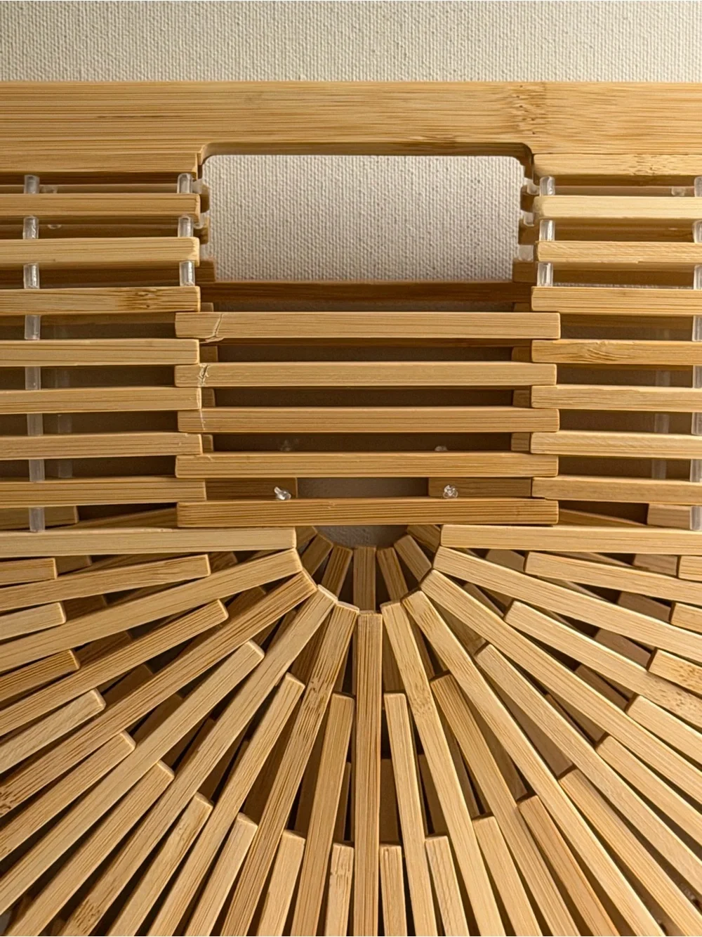 Natural Bamboo Half-Moon Ark Handbag - Neutral Tan